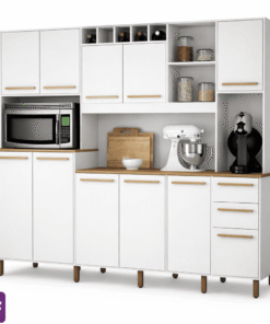 Armário Cozinha Petra Branco/Cinamomo Larg. 2.18m - Valdemoveis