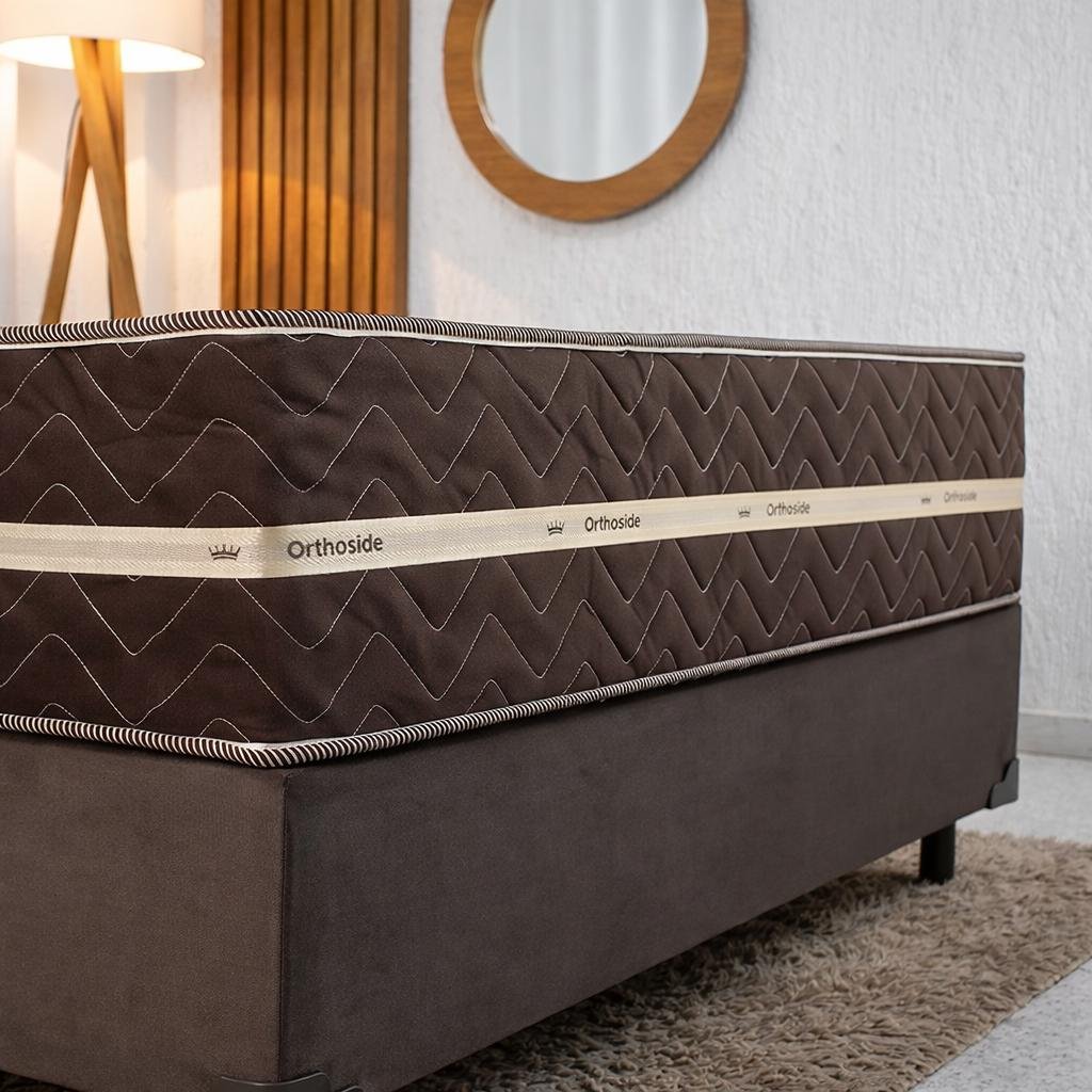 Colchão Casal Livina Plus Molas Ensacadas Orthoside + Box Casal Sued Marrom Ortobel - 138x188x67 | Suporta até 220kg - Imagem 5