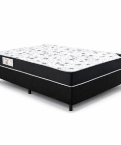 Box Casal Sued Preto + Colchão Casal Santé 138x188x57 100% Espuma D33 - Nosso Sonho | Suporta até 240kg