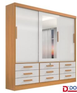 Roupeiro Meridian 3 Portas Cinamomo/Off White Larg. 2.00m - D Doro