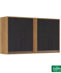 Aéreo 1.20m 2 Portas Cozinha Pérola Cinamomo/Preto - Sallêto