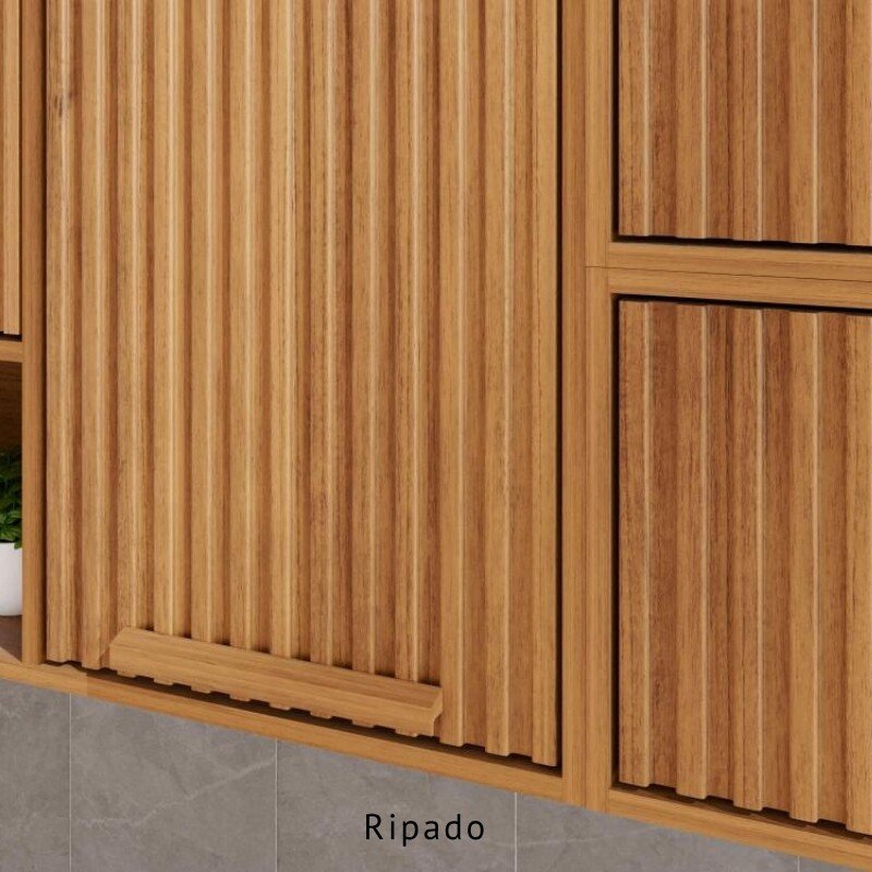 Armário Aéreo Florida Larg. 1.20m Cinamomo 2 Portas Ripado - Sallêto | 1 Porta Bascula - Imagem 4