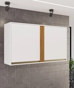 Aéreo 1.20m 2 Portas Cozinha Pérola Branco/Cinamomo - Sallêto
