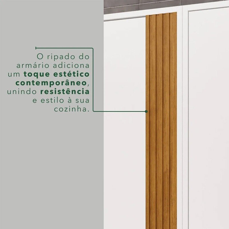 Aéreo 1.20m 2 Portas Cozinha Pérola Branco/Cinamomo - Sallêto - Imagem 5