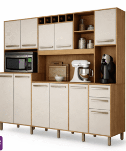 Armário Cozinha Petra Cinamomo/Off White Larg. 2.18 - Valdemoveis