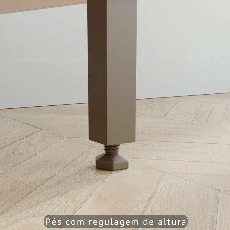 Balcão Flórida Larg. 1.20m Cinamomo/Preto 3 Portas 2 Gavetas Sallêto - Imagem 8