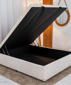 Base Box Baú Casal Prime Confort Corino Palha Blindado 138x188x45 - Issacar