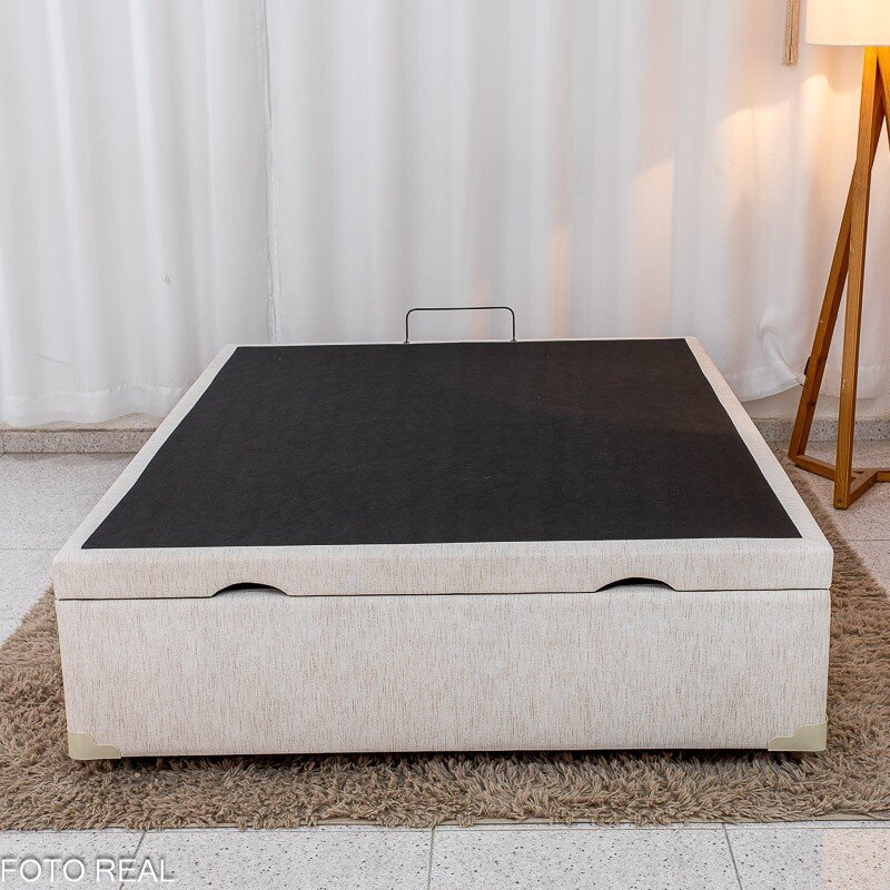 Base Box Baú Casal Prime Confort Corino Palha Blindado 138x188x45 - Issacar - Imagem 4