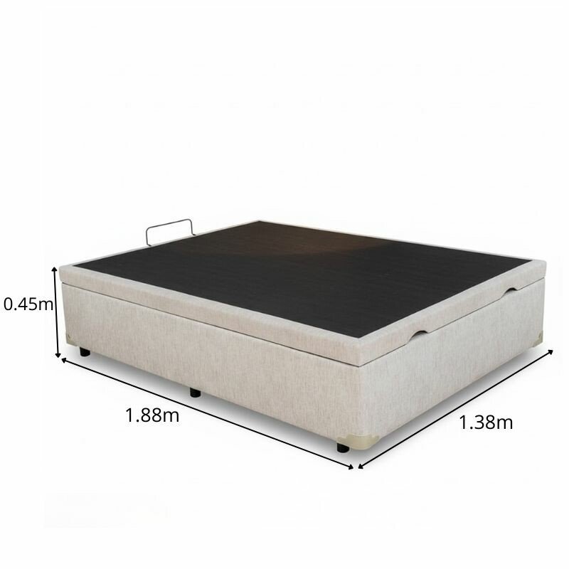 Base Box Baú Casal Prime Confort Corino Palha Blindado 138x188x45 - Issacar - Imagem 2
