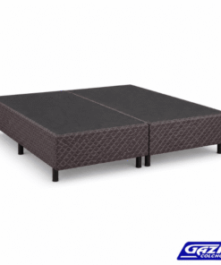 Base Box Queen Bipartido Universal Marrom Bordado 158x198x40 - Gazin