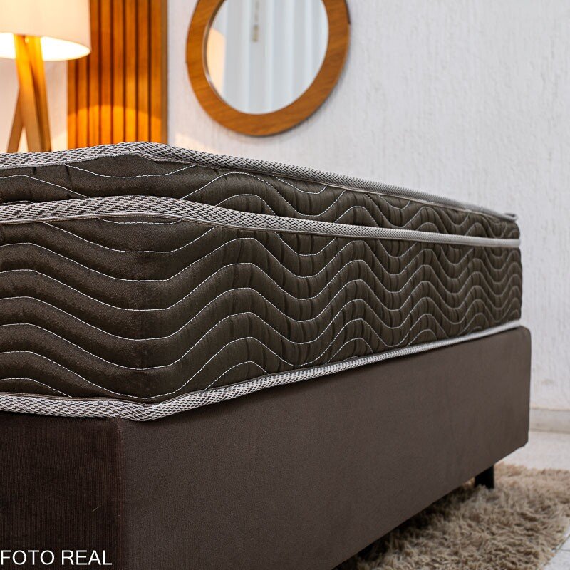 Colchão Casal Ortopédico EPS Light Ortobom + Box Casal Sued Marrom Ortobel - 138x188x62 | Suporta até 260kg - Imagem 5