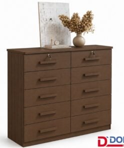 Cômoda Ryad Com 10 Gavetas Castanho - D Doro