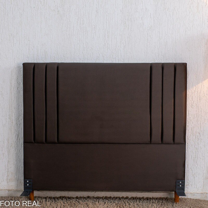 Cabeceira Casal Portinari Veludo Marrom Larg. 1.40m - Imagem 3