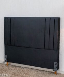 Cabeceira Casal Portinari Veludo Preto Larg. 1.40m