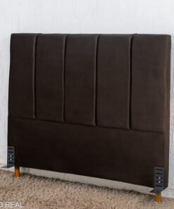 Cabeceira Casal Roma Veludo Marrom Larg. 1.40m