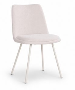 Cadeira Selene Off White Base Areia Tecido Bouclé - Rivati