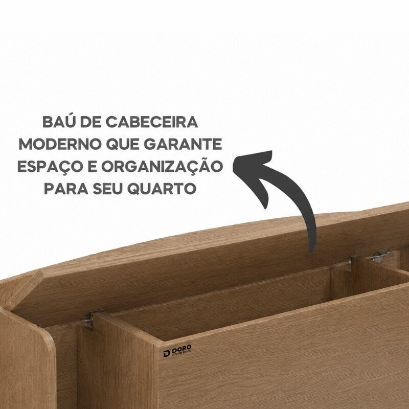 Cama Solteiro Milênio + Cama Auxiliar Solteiro 2 Gavetas Castanho - D Doro - Imagem 5