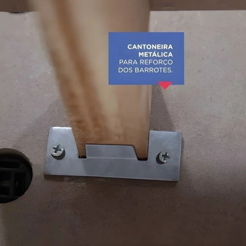 Cama Solteiro Milênio + Cama Auxiliar Solteiro 2 Gavetas Castanho - D Doro - Imagem 7