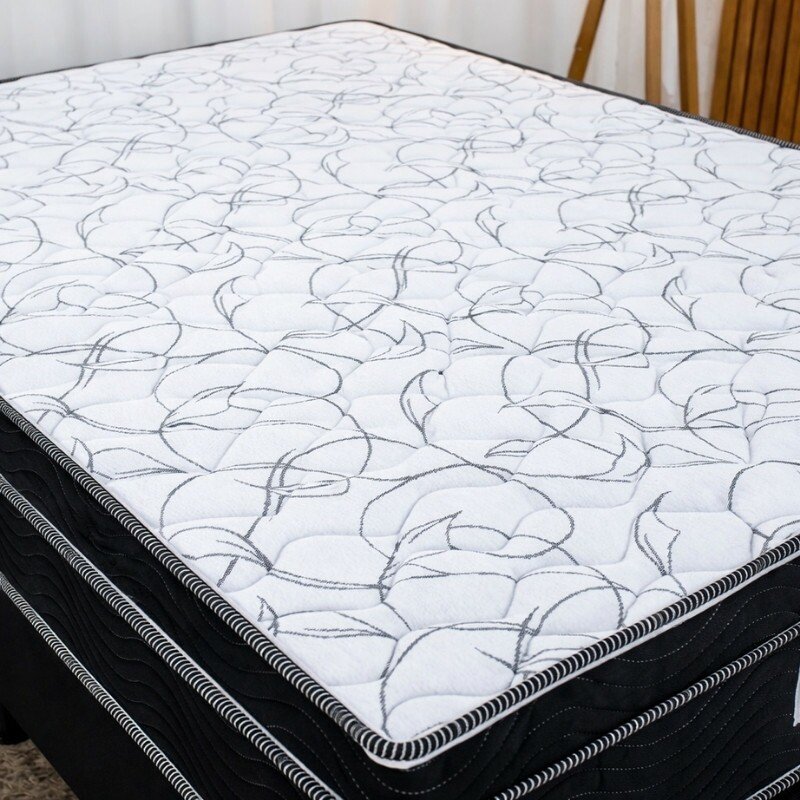 Colchão Casal Airtech 150 Ortopillow Ortopédico D45 Ortobom + Box Casal Sued Preto Ortobel - 138x188x65 | Suporta até 200kg - Imagem 3