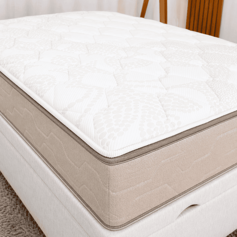 Colchão Casal Libertá Molas Ensacadas Inovaflex + Base Box Baú Casal Prime Confort Corino Palha Blindado Issacar 138x188x77 | Suporta até 120kg - Imagem 5