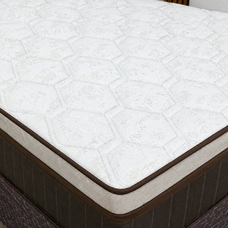 Colchão Casal Montreal 138x188x32 Molas Ensacadas - Viero + Base Box Casal Universal Marrom Bordado - Gazin 138x188x79 | Suporta até 260kg - Imagem 3