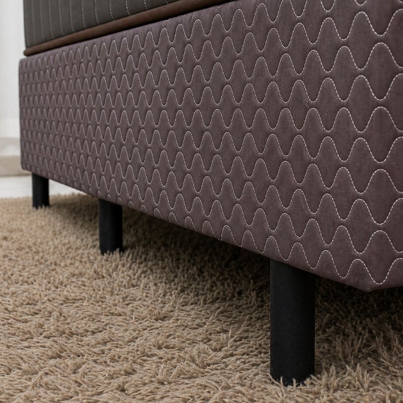 Colchão Casal Montreal 138x188x32 Molas Ensacadas - Viero + Base Box Casal Universal Marrom Bordado - Gazin 138x188x79 | Suporta até 260kg - Imagem 5
