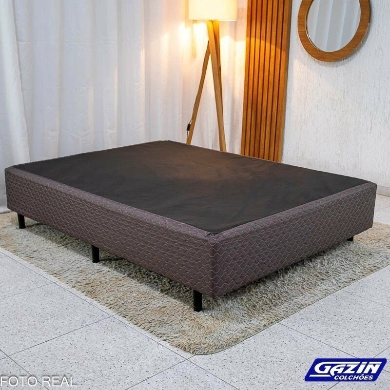 Colchão Casal Montreal 138x188x32 Molas Ensacadas - Viero + Base Box Casal Universal Marrom Bordado - Gazin 138x188x79 | Suporta até 260kg - Imagem 10
