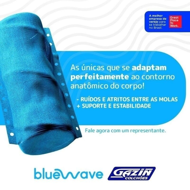 Colchão Queen Twins 158x198x34 Molas BlueWave - Gazin | Suporta até 290kg - Imagem 9