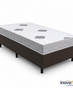 Colchão Solteiro Confort Premium Ortopédico D28 - Inovaflex + Box Solteiro Korino Marrom - Ortobel 88x188x55 | Suporta até 120kg