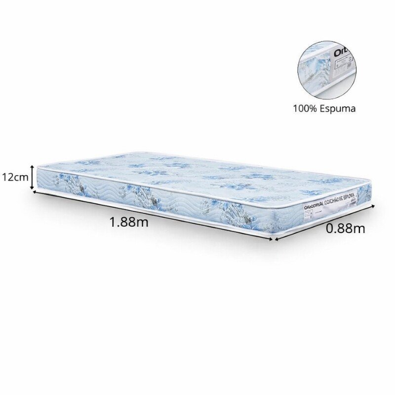 Box Solteiro Korino Branca Ortobel + Colchão Solteiro Dream Soft 100% Espuma D-20 88×188x49 - Ortobom | Suporta até 80kg - Oferta - Imagem 4