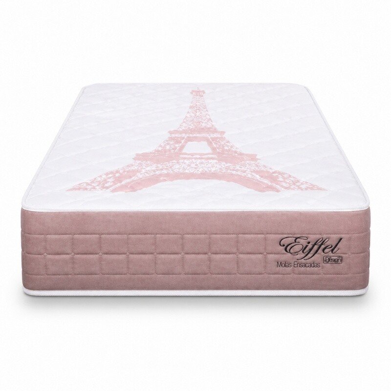 Colchão Solteiro Eiffel Molas Ensacadas Rosa Anjos + Box Solteiro Korino Marrom Ortobel 88x188x63 | Suporta até 130kg - Imagem 13