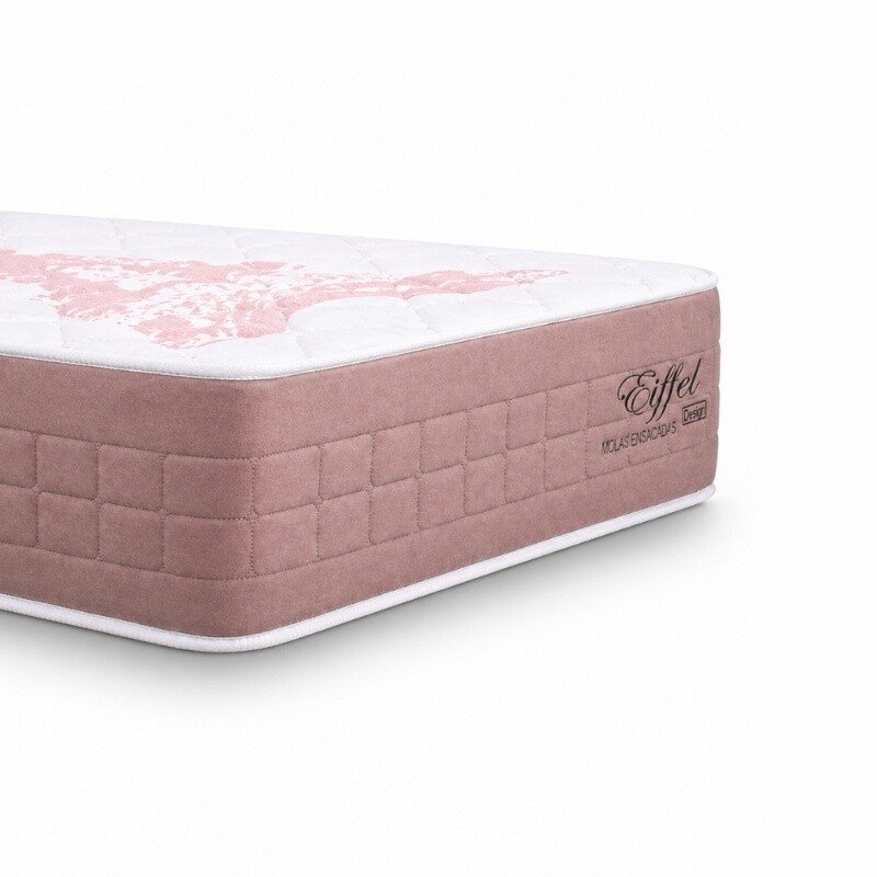 Colchão Solteiro Eiffel Molas Ensacadas Rosa Anjos + Box Solteiro Korino Marrom Ortobel 88x188x63 | Suporta até 130kg - Imagem 14