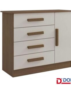 Cômoda Firenze Castanho/Off 4 Gavetas e Sapateira Larg. 1.10m - D Doro