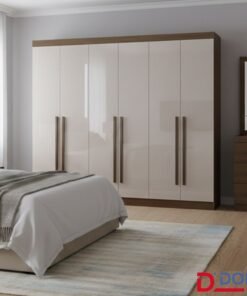 Guarda-roupa Casal Da Vinci Plus Castanho/Off 6 Portas 6 Gavetas 100% MDF Larg. 2.75m - D Doro