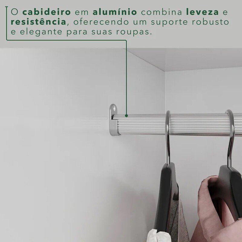 Roupeiro Recife 8 Portas Branco Larg. 2.41m - Sallêto - Imagem 4