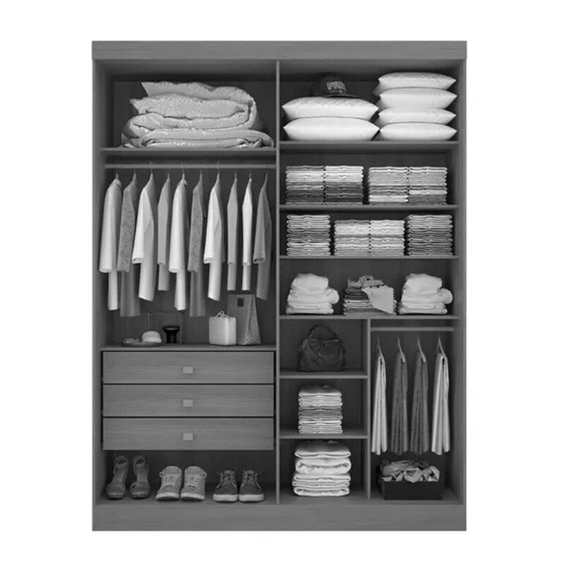 Roupeiro Da Vinci Plus 4 Portas Castanho/Off White Larg. 1.85m - D Doro - Imagem 2
