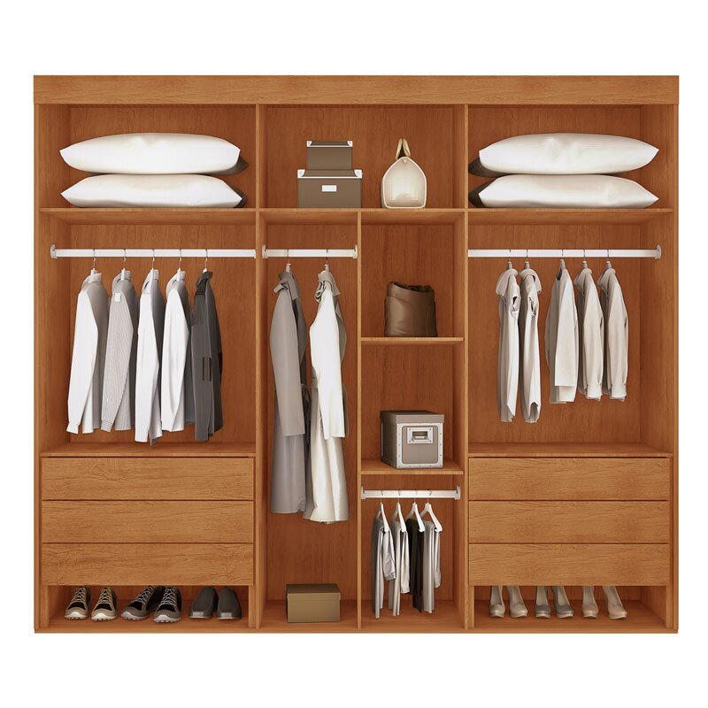 Guarda-roupa Casal Lucca Premium Nature 6 Portas 6 Gavetas Larg. 2.73m 100% MDF Rufato - Imagem 2