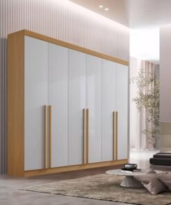 Roupeiro Milano 6 Portas Cinamomo/Off White Larg. 2.20m - D Doro