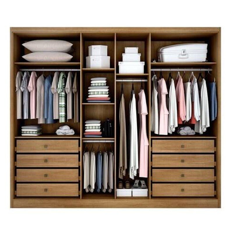 Guarda-roupa Rizon New Cumaru Larg. 2.43m 6 Portas 8 Gavetas - Novo Horizonte - Imagem 2