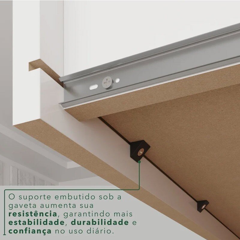 Roupeiro Texas Premium 6 Portas Branco C/Espelho e Pés Larg. 1.80m - Sallêto - Imagem 7