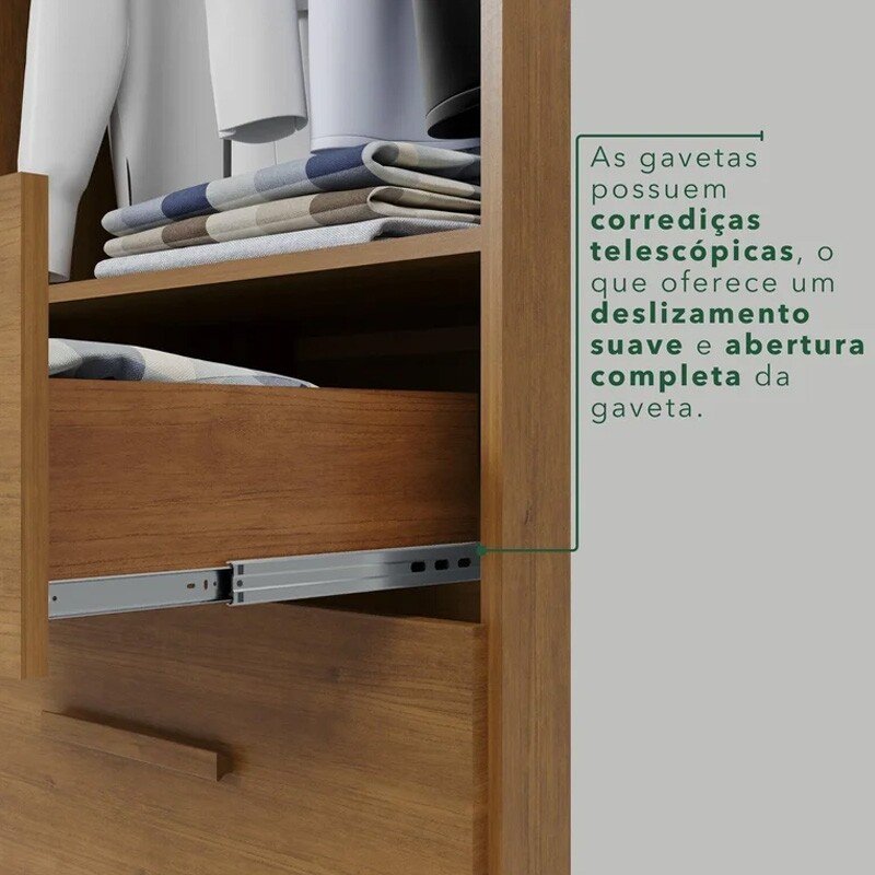 Roupeiro Texas Premium 6 Portas Cinamomo Larg. 1.80m - Sallêto - Imagem 6