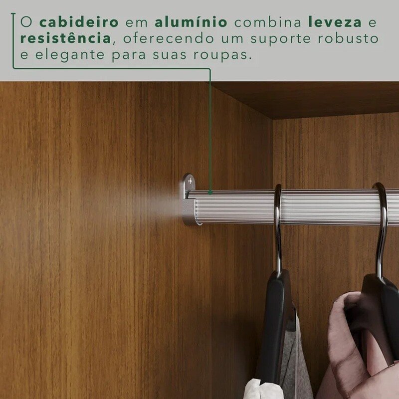 Roupeiro Texas Premium 6 Portas Cinamomo Larg. 1.80m - Sallêto - Imagem 7