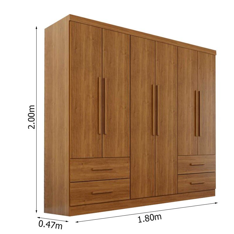 Roupeiro Texas Premium 6 Portas Cinamomo Larg. 1.80m - Sallêto - Imagem 3