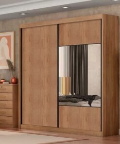 Guarda-roupa Versatto Cumaru Larg. 2.08m C/Espelho 2 Portas 8 Gavetas - Novo Horizonte
