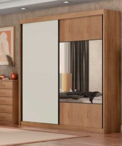 Guarda-roupa Versatto Cumaru/Fendi Larg. 2.08m C/Espelho 2 Portas 8 Gavetas - Novo Horizonte