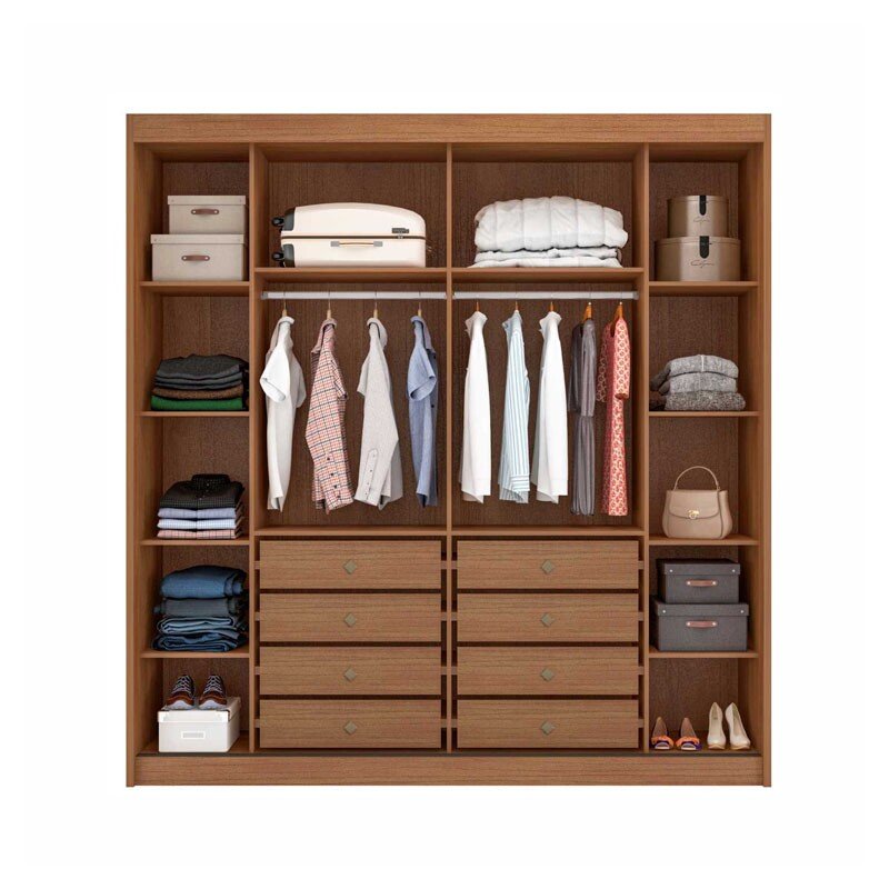 Guarda-roupa Versatto Cumaru Larg. 2.08m C/Espelho 2 Portas 8 Gavetas - Novo Horizonte - Imagem 2