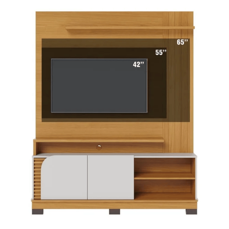 Home Jurerê Larg. 1.50m Naturale/Off White Mate para TV até 65" - Colibri - Imagem 2
