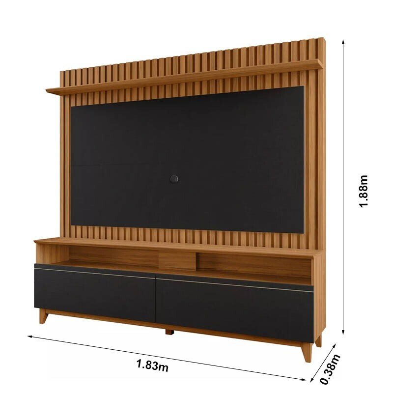 Home NT 1340 Larg. 1.83m Freijó/Preto Ripado para TV até 65" - Notável - Imagem 5