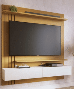 Home Suspenso Juriti Larg. 1.50m Naturale/Off White Matte para TV até 70" - Colibri