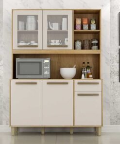 Armário de Cozinha Rubi Cinamomo/Off Larg.1.20m - Valdemoveis